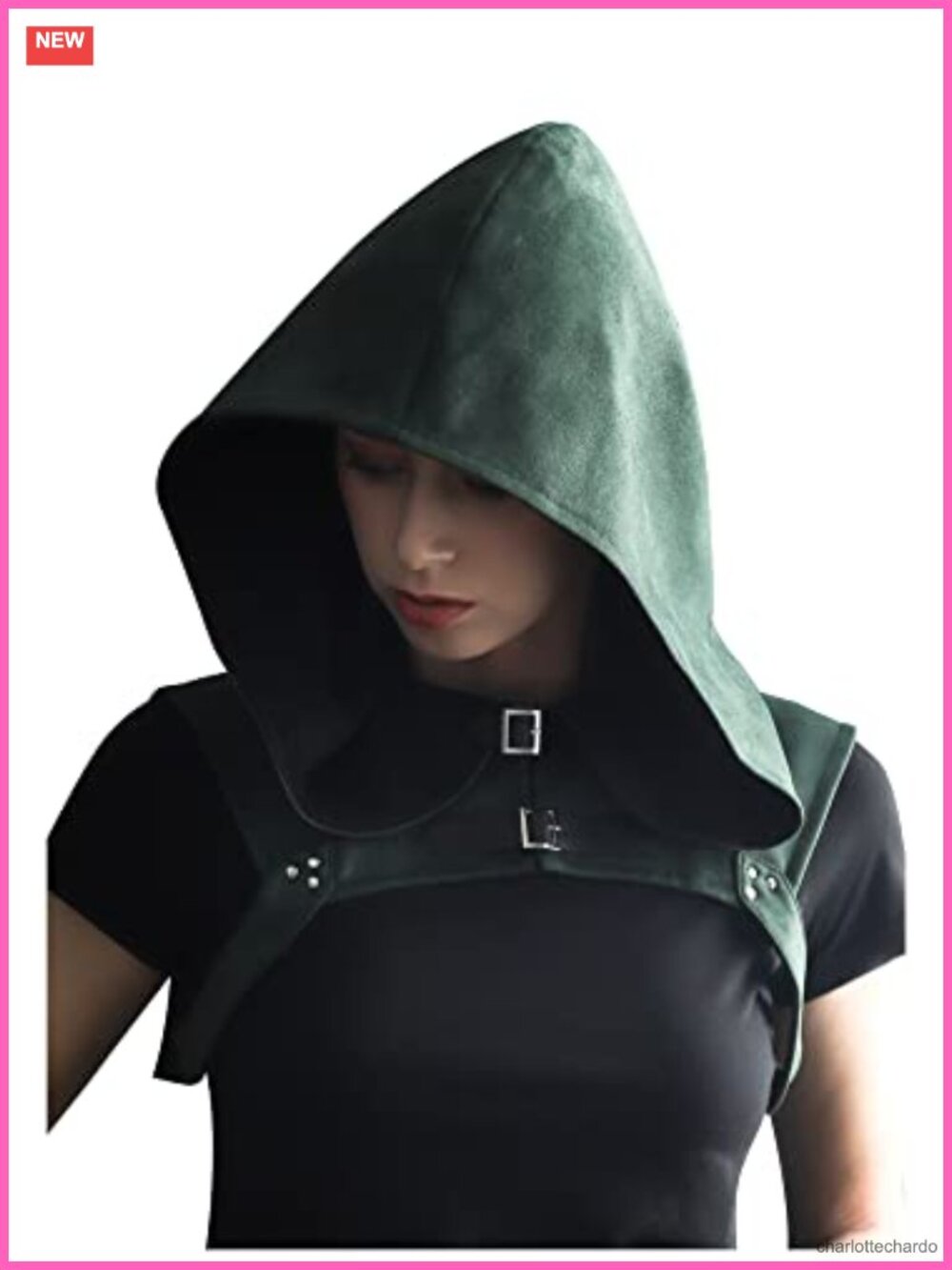 Steampunk Cowl Hood Medieval Gothic Cape Faux Suede Cosplay Ren Faire Costume
